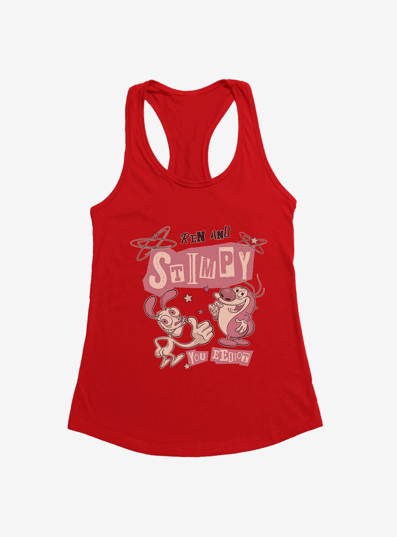 The Ren & Stimpy Show You Eediot Womens Tank Top, RED, hi-res