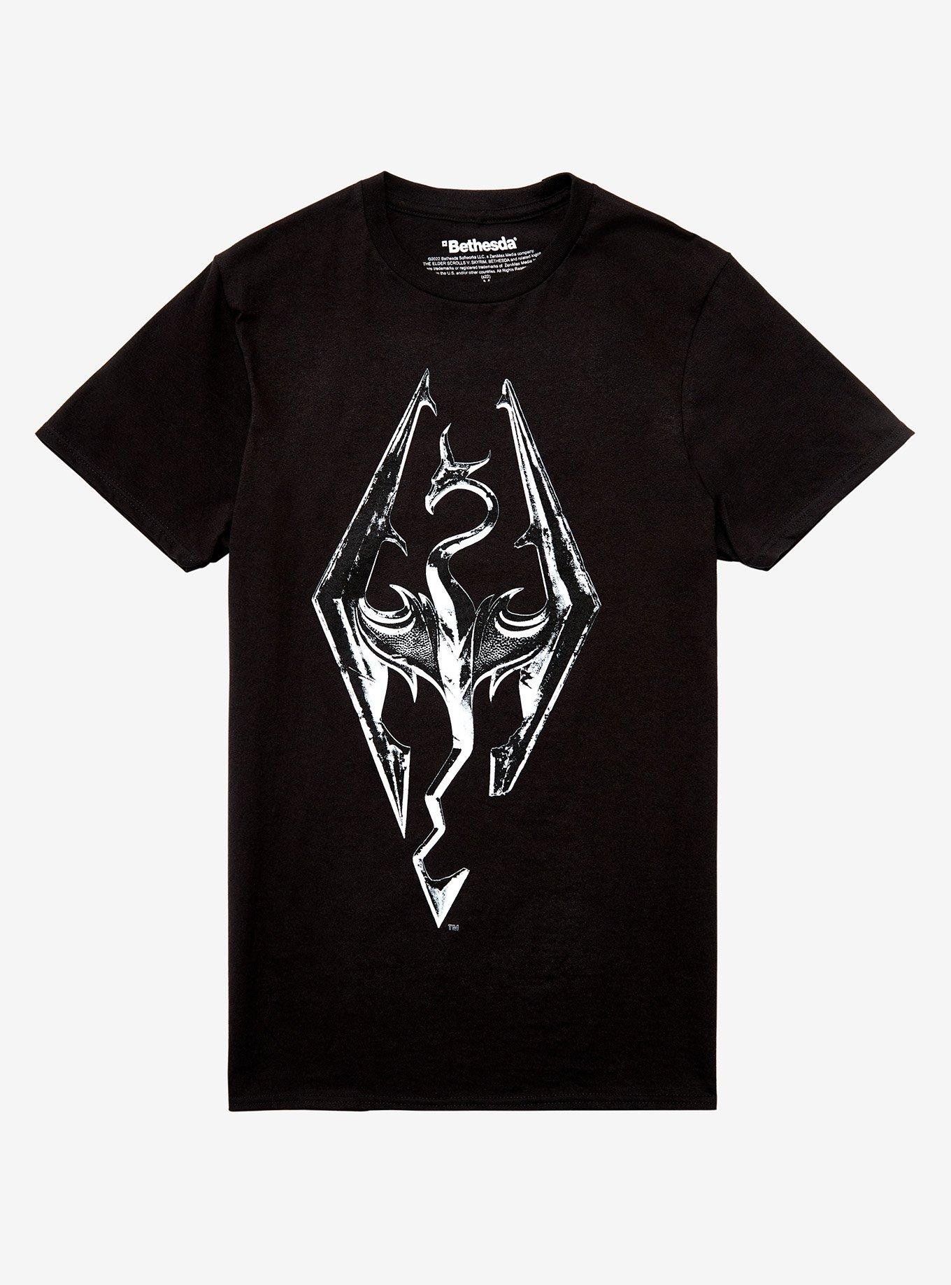 Skyrim Logo T-Shirt, BLACK, hi-res