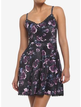 Dark Rose Velvet Cami Dress, , hi-res