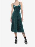 Green Velvet Midi Slip Dress, BOTANICAL GREEN, hi-res