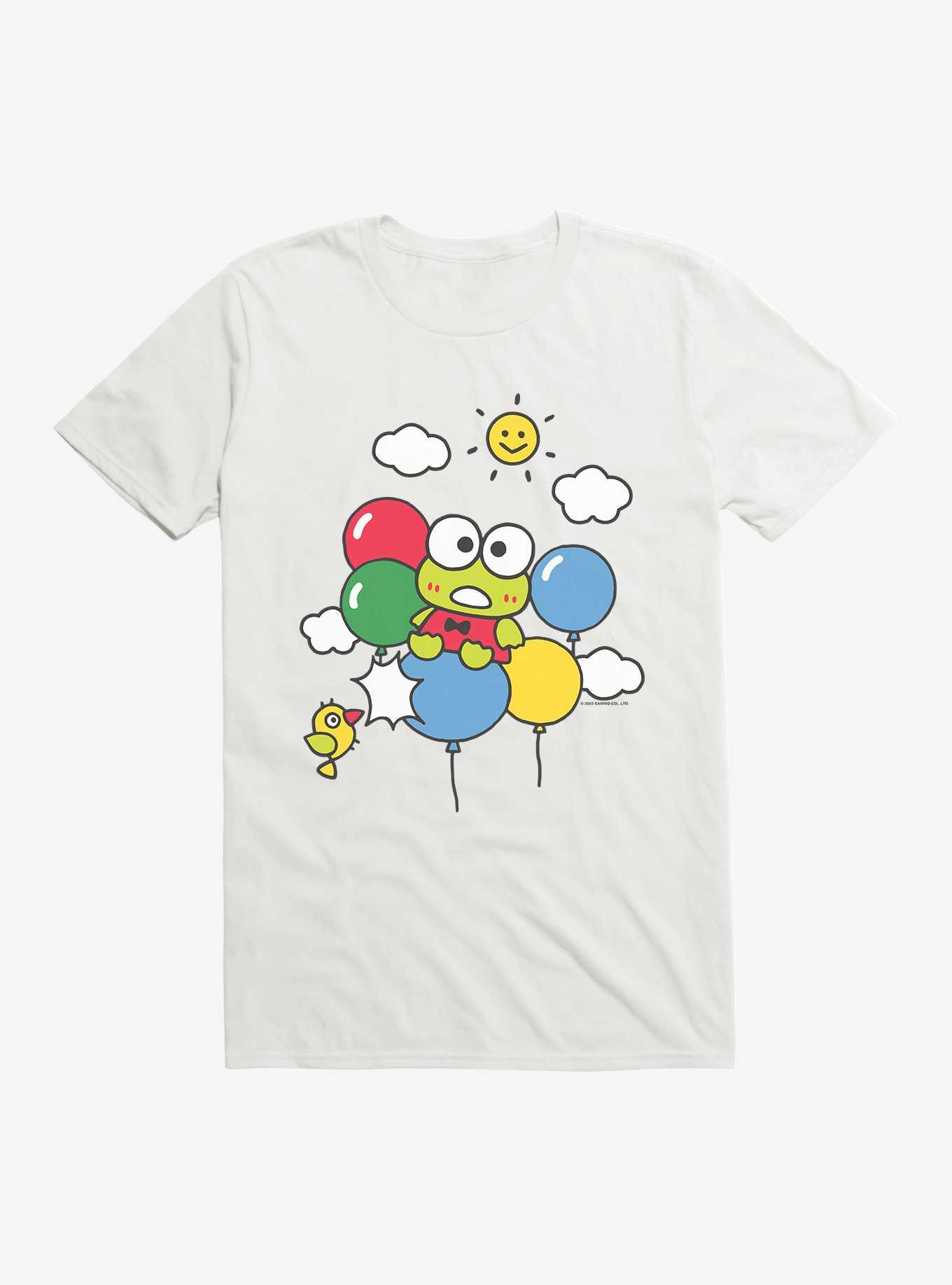 Keroppi Balloon Escape T-Shirt, WHITE, hi-res