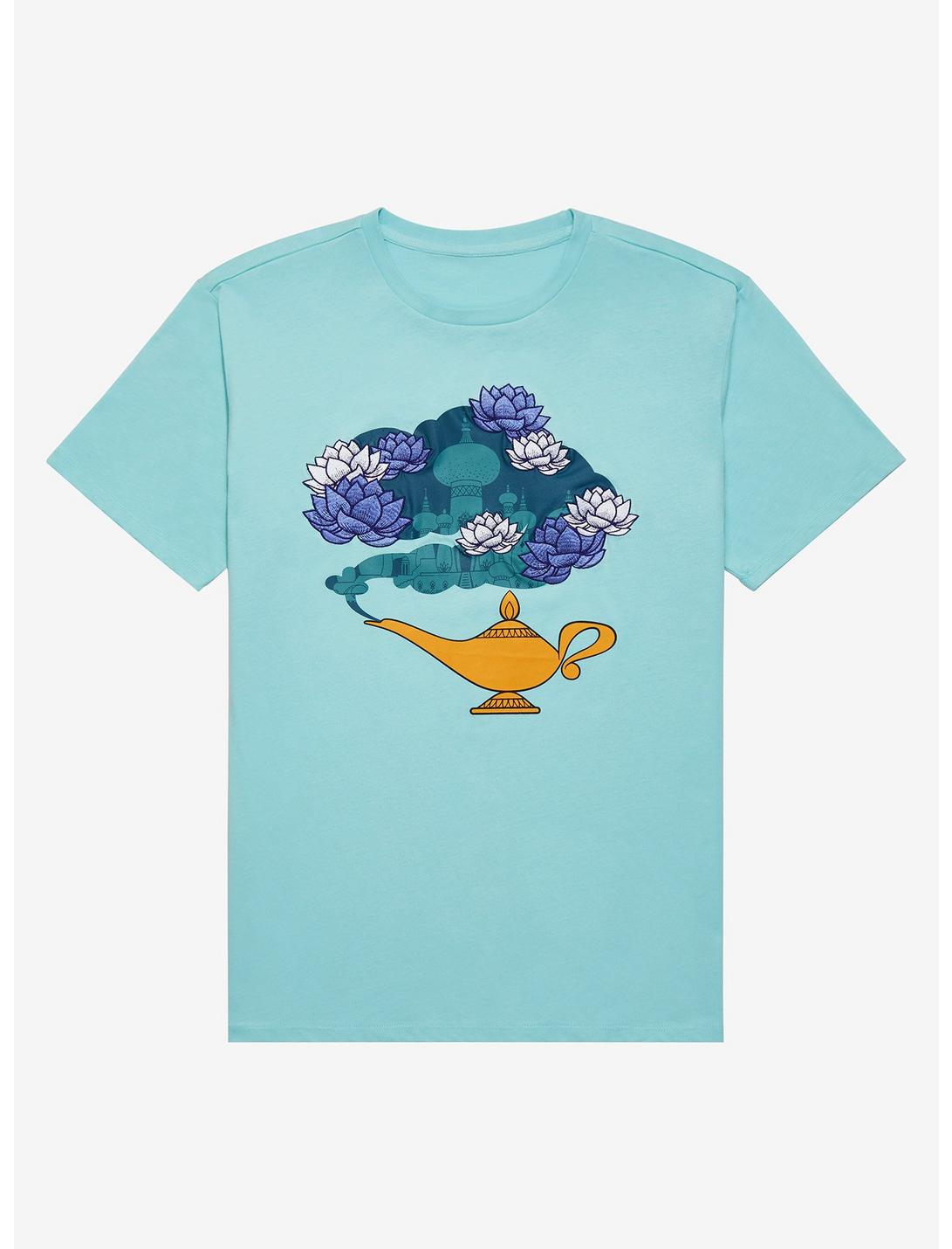 Our Universe Disney Aladdin Floral Lamp Embroidered T-Shirt, TEAL, hi-res