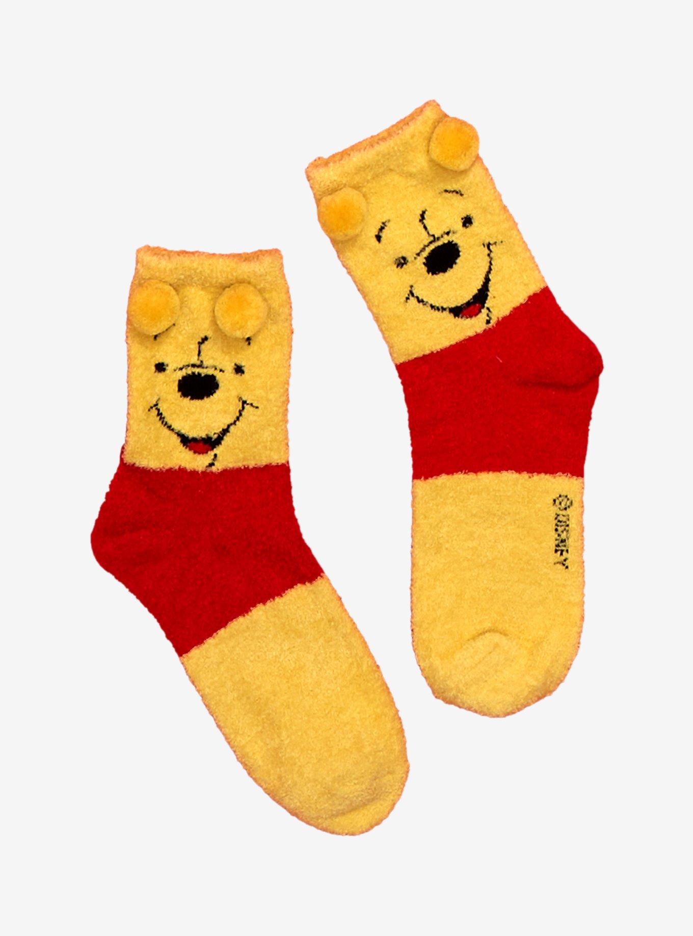 Disney Winnie The Pooh Pom Ears Fuzzy Socks, , hi-res