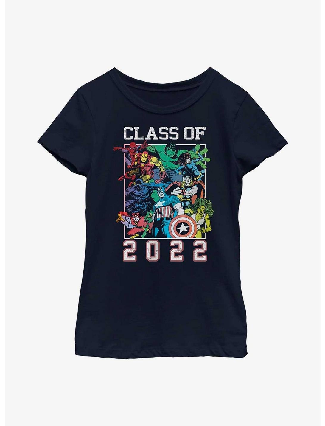 Marvel Class Of 2022 Group Youth Girls T-Shirt, NAVY, hi-res