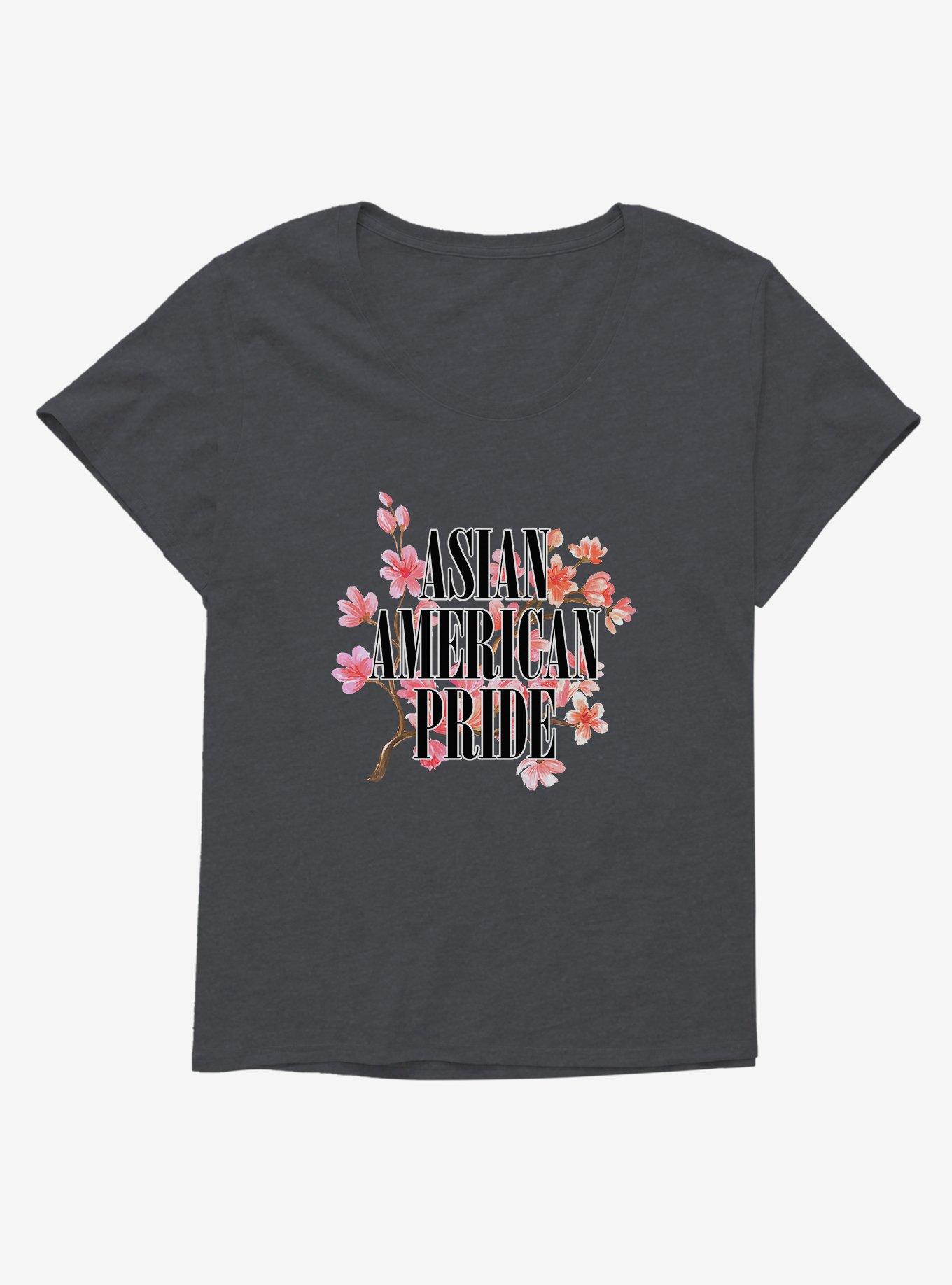 Asian American Pride Girls T-Shirt Plus Size, CHARCOAL HEATHER, hi-res