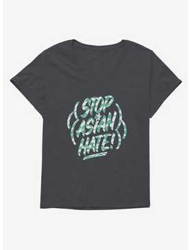 Checkered Stop Asian Hate Girls T-Shirt Plus Size, , hi-res