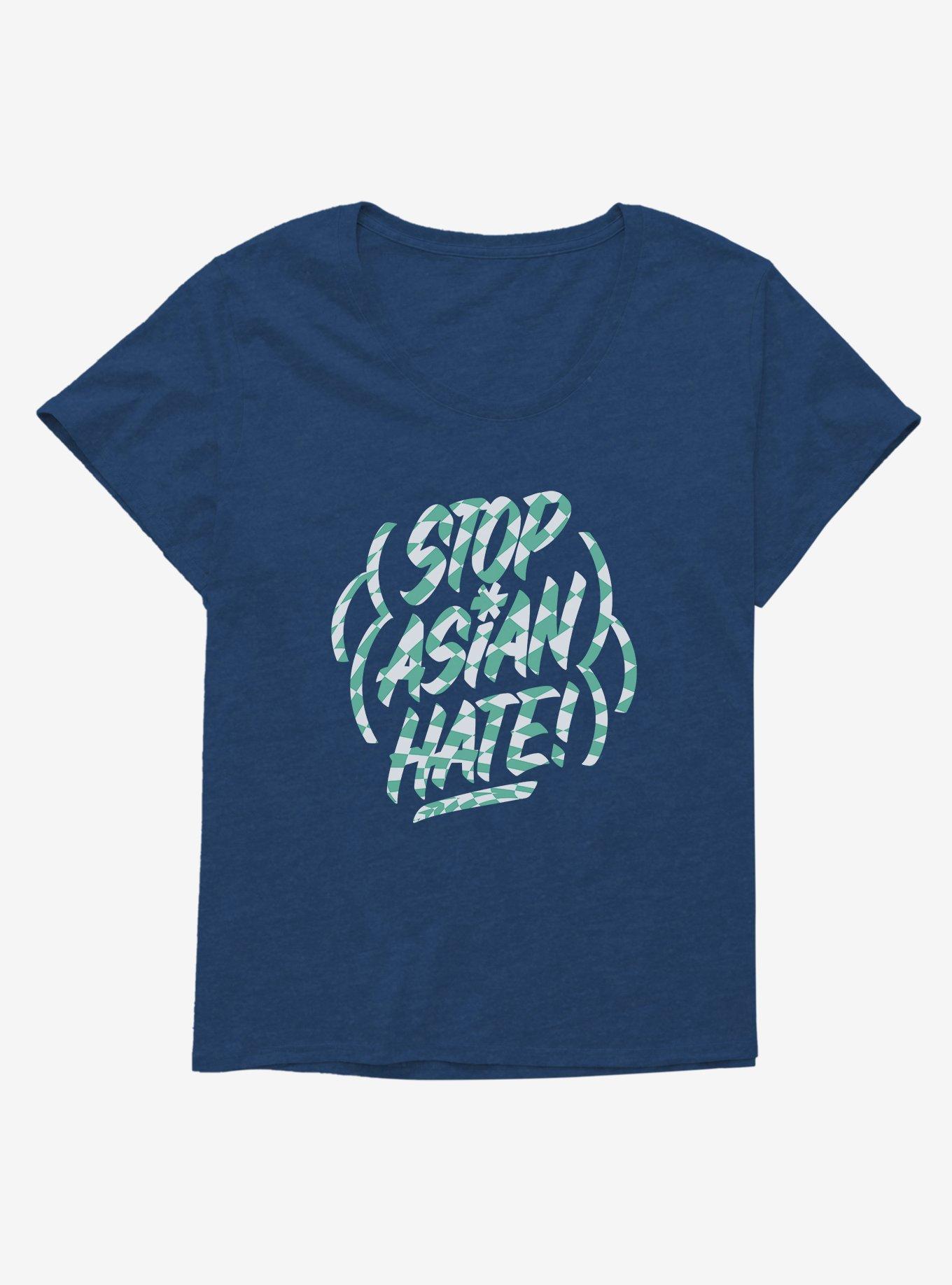 Checkered Stop Asian Hate Girls T-Shirt Plus
