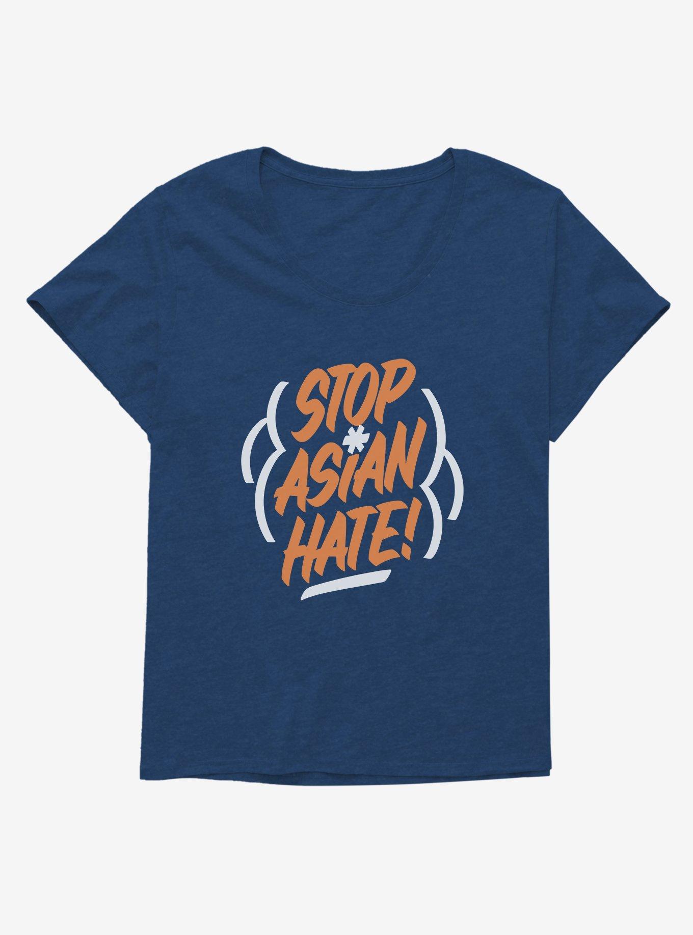 Orange Stop Asian Hate Girls T-Shirt Plus Size, , hi-res