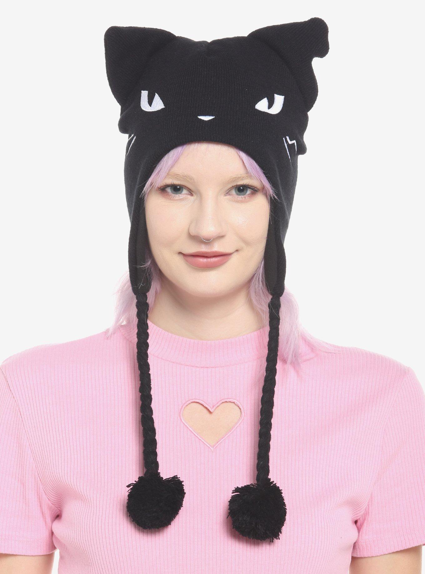 Emily The Strange Cat Tassel Beanie, , hi-res