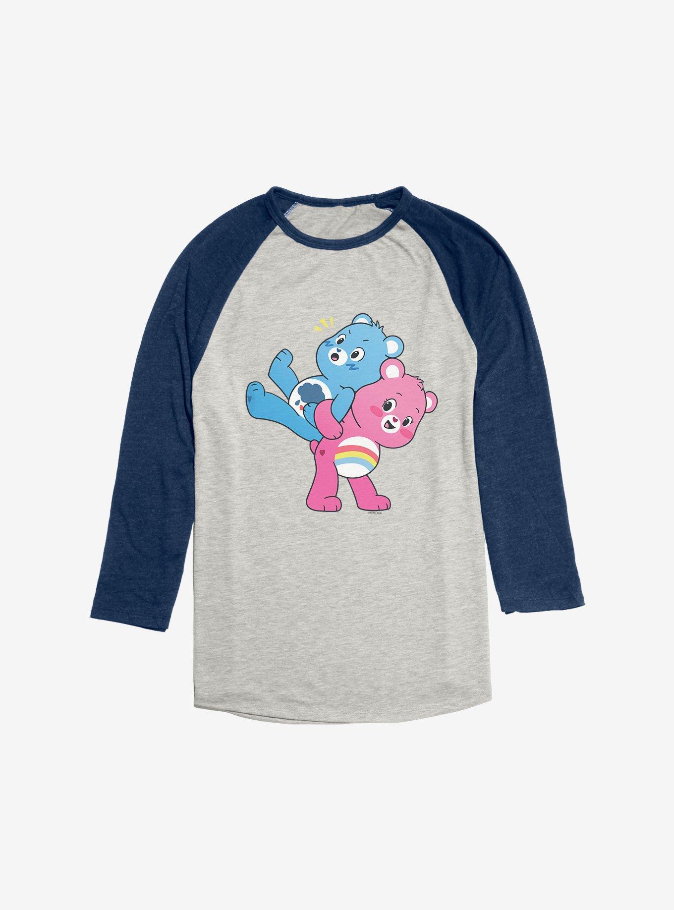 Care Bears Cheer and Grumpy Besties Raglan, Oatmeal With Navy, hi-res