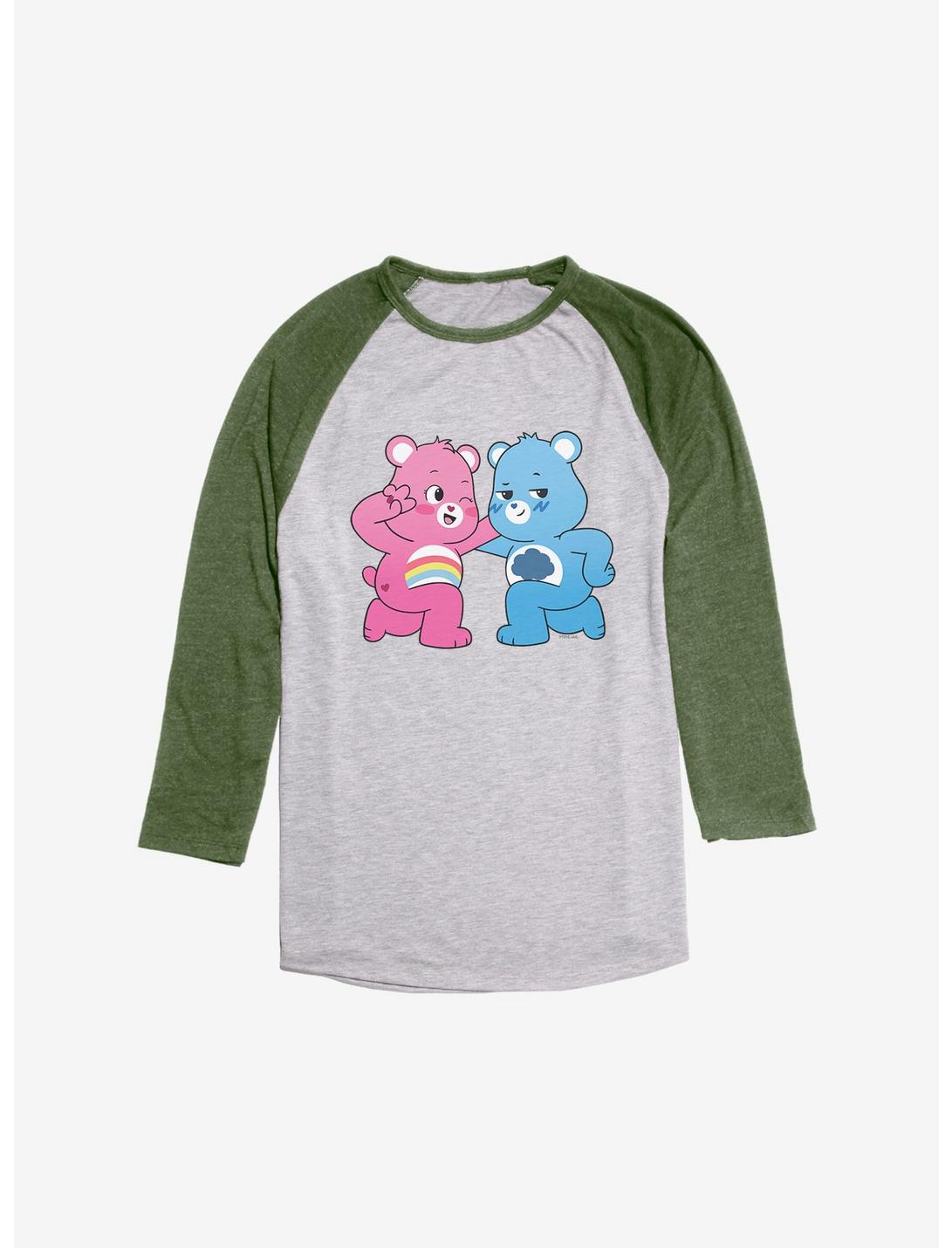 Care Bears Cheer and Grumpy Cool Raglan, Ath Heather With Moss, hi-res