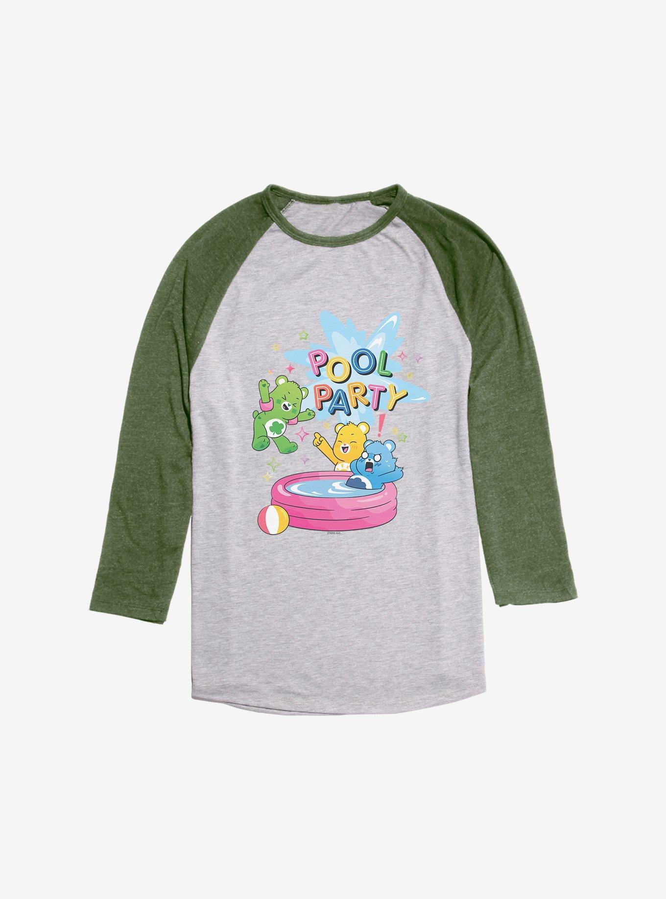 Care Bears Pool Party Raglan, Ath Heather With Moss, hi-res