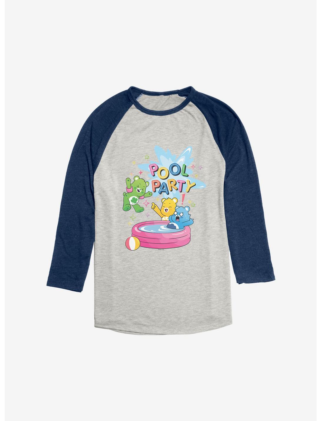 Care Bears Pool Party Raglan, Oatmeal With Navy, hi-res