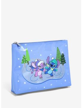 Disney Lilo & Stitch Stitch & Angel Winter Cosmetic Bag - BoxLunch Exclusive, , hi-res