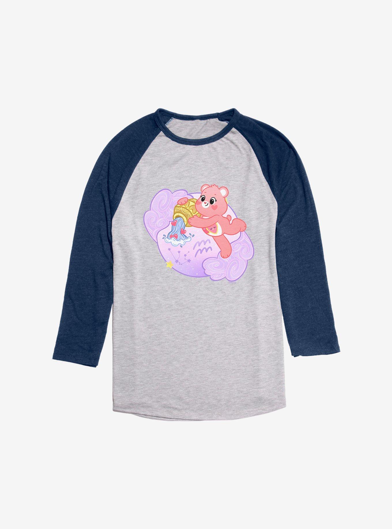 Care Bears Aquarius Bear Raglan, Ath Heather With Navy, hi-res