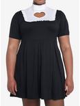 Sweet Society Black Heart Cutout High-Collar Dress Plus Size, BLACK, hi-res