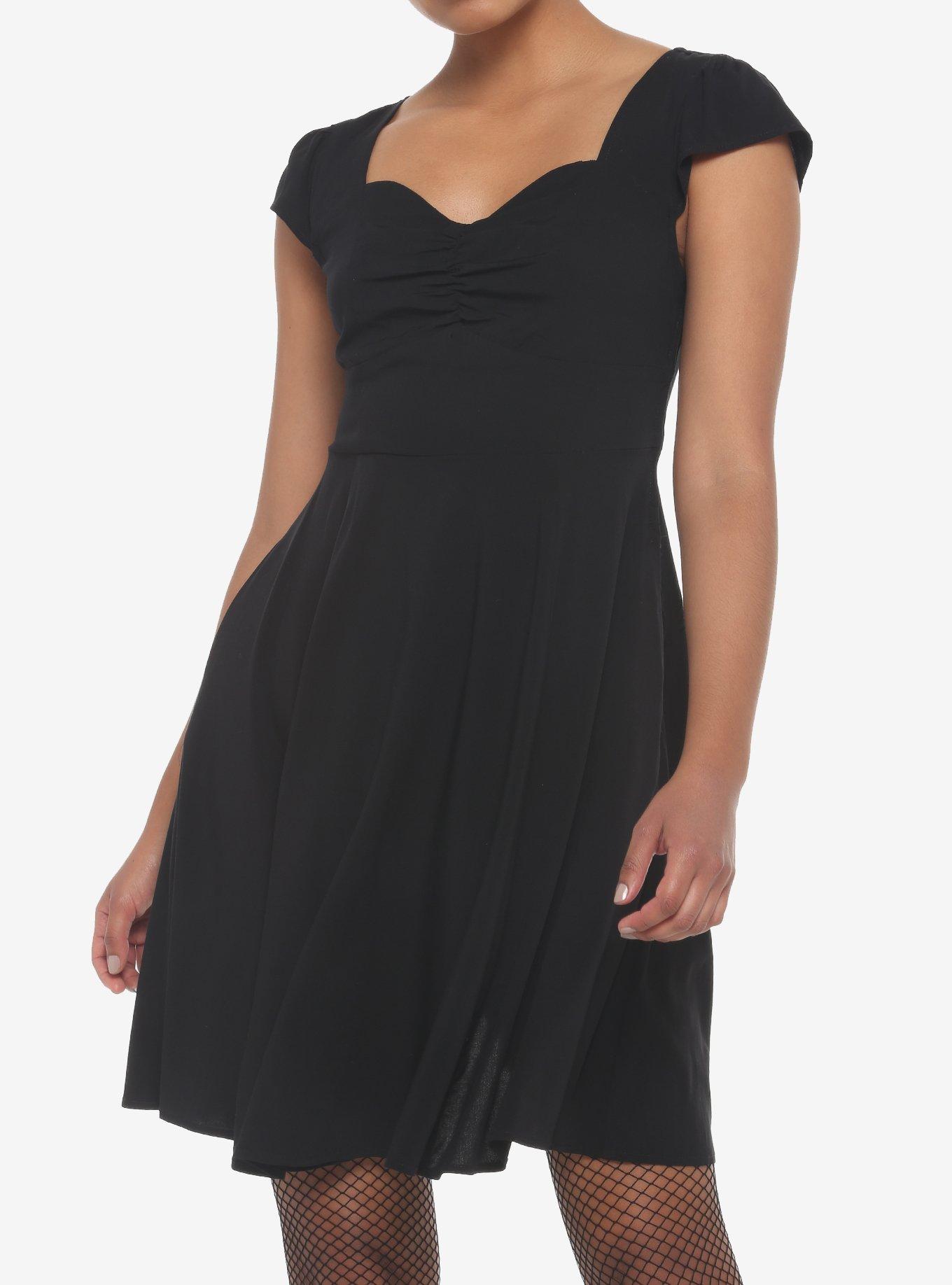 Black Retro Sweetheart Dress, BLACK, hi-res