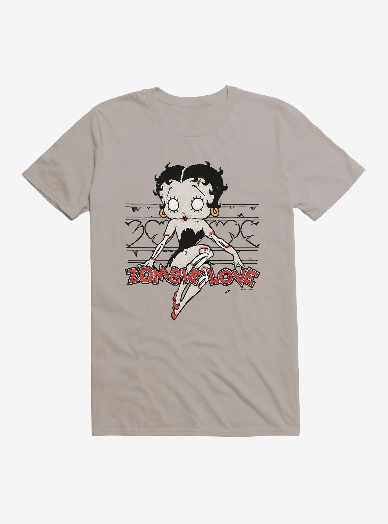 Betty Boop Zombie Love Pose T-Shirt, LIGHT GREY, hi-res