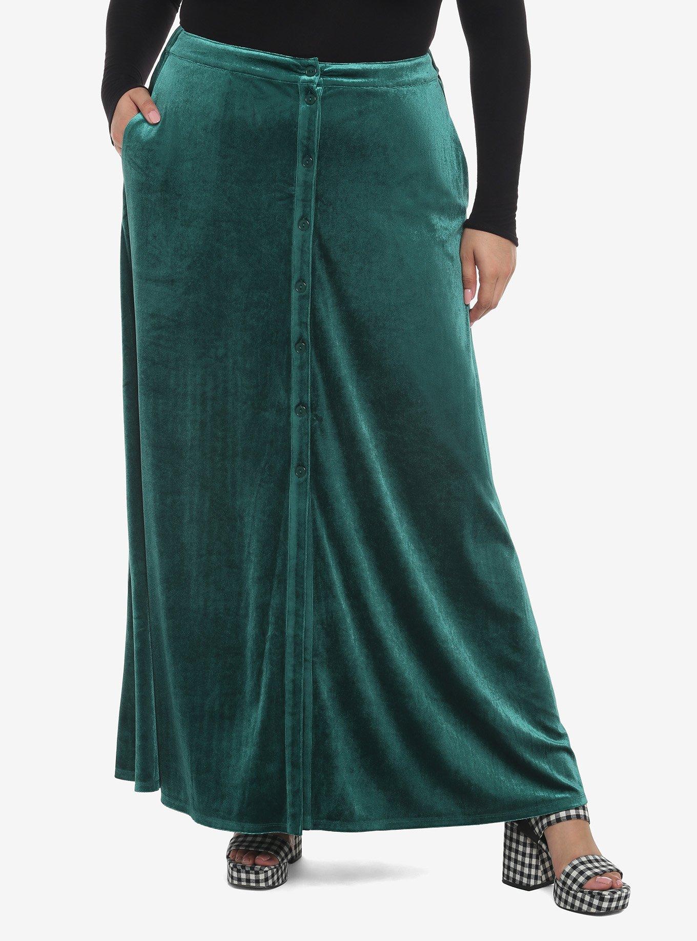 Plus size hotsell velvet maxi skirt