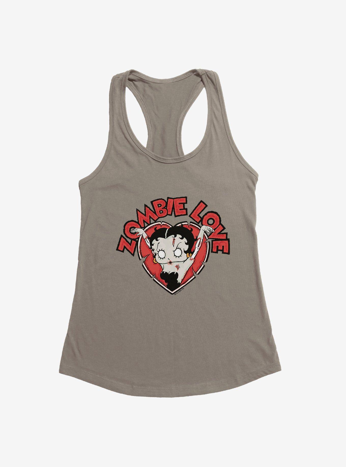 Betty Boop Zombie Love Heart Womens Tank Top, WARM GRAY, hi-res