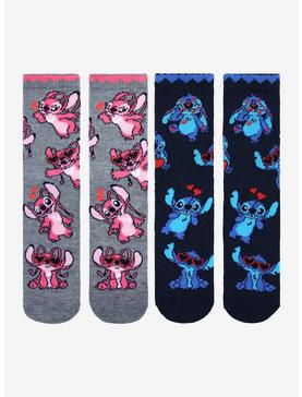 Plus Size Disney Lilo & Stitch Love Crew Socks 2 Pair, , hi-res