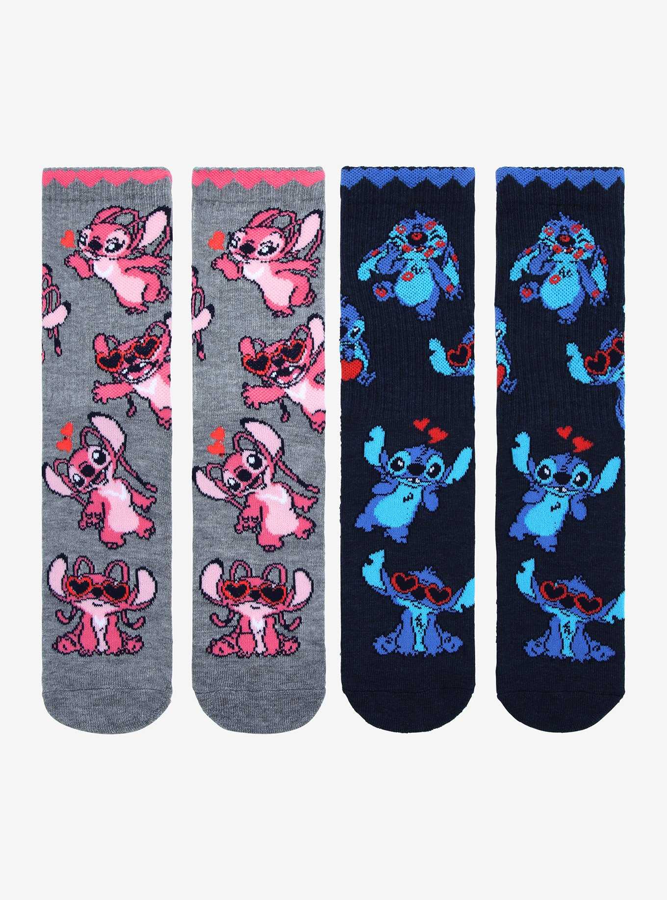 Disney Lilo & Stitch Love Crew Socks 2 Pair, , hi-res