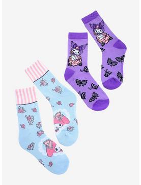 My Melody & Kuromi Roses Crew Socks 2 Pair, , hi-res