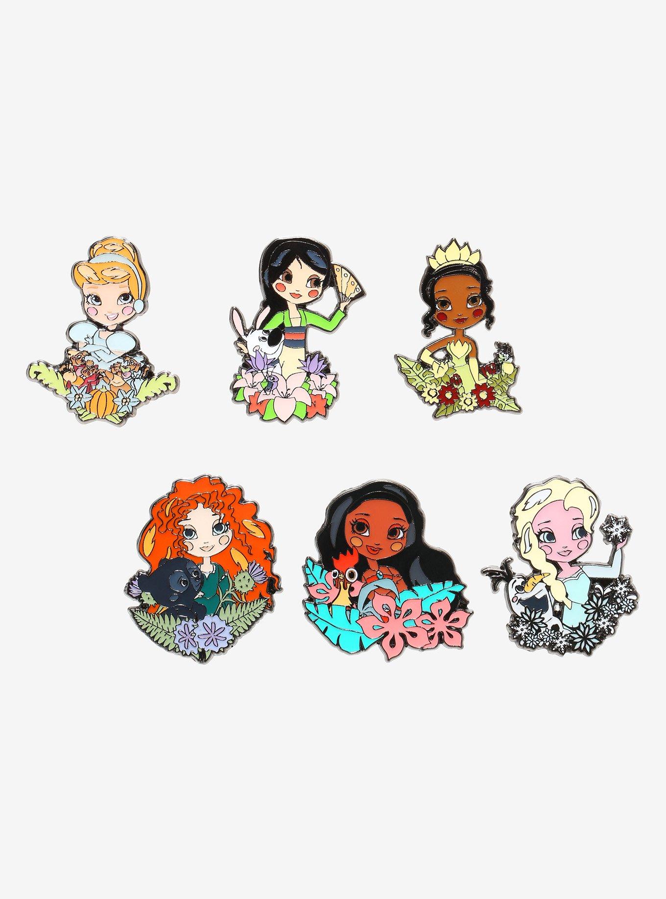 Loungefly Disney Princess Floral Blind Box Enamel Pin, , hi-res