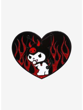 STREET DATE 12/13 Loungefly Sanrio Kuromi Devil Heart Moving Enamel Pin 2022 HT Expo Exclusive, , hi-res