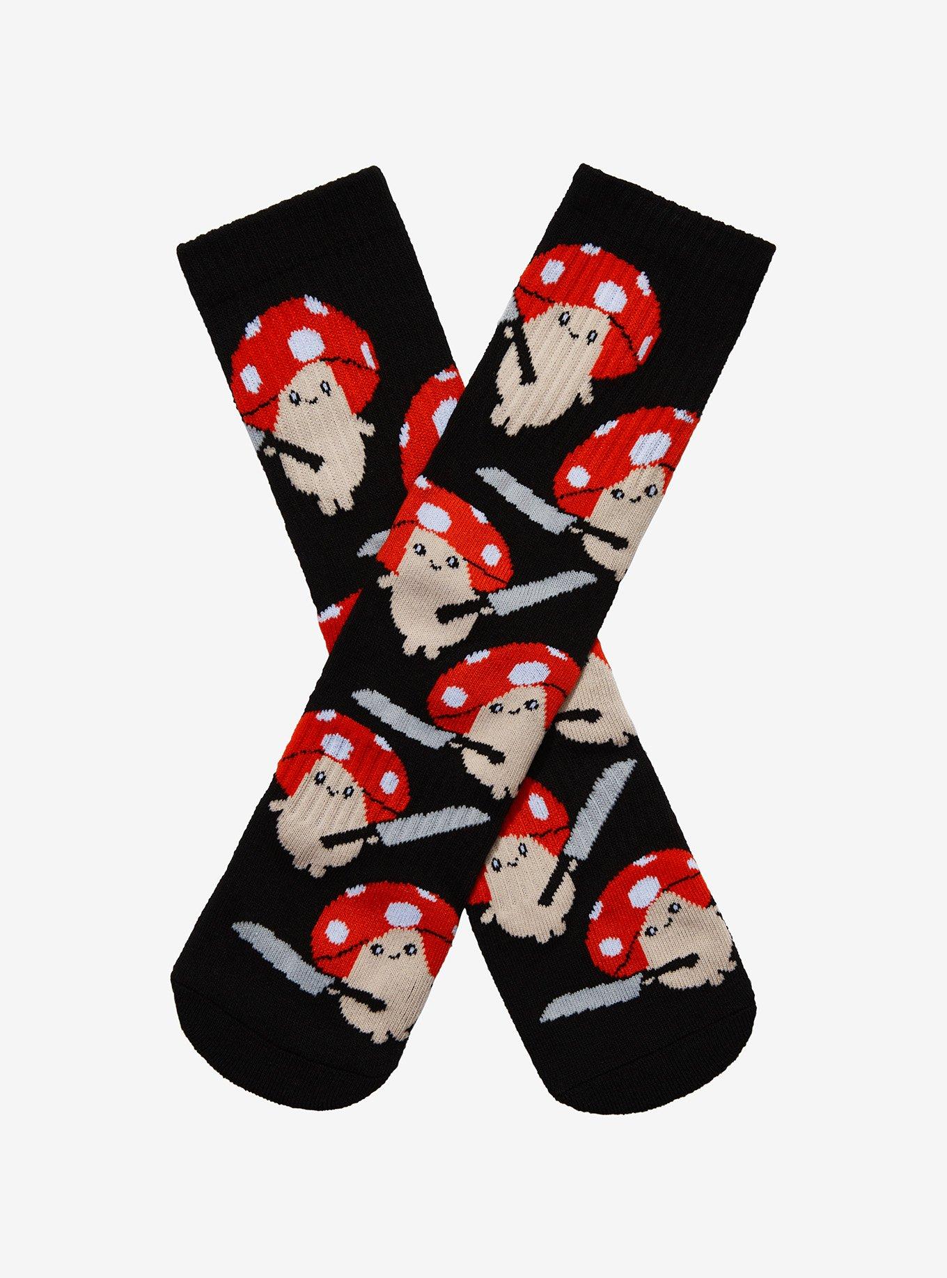 Hot Topic Hello Kitty Mushroom Plush Crew Socks