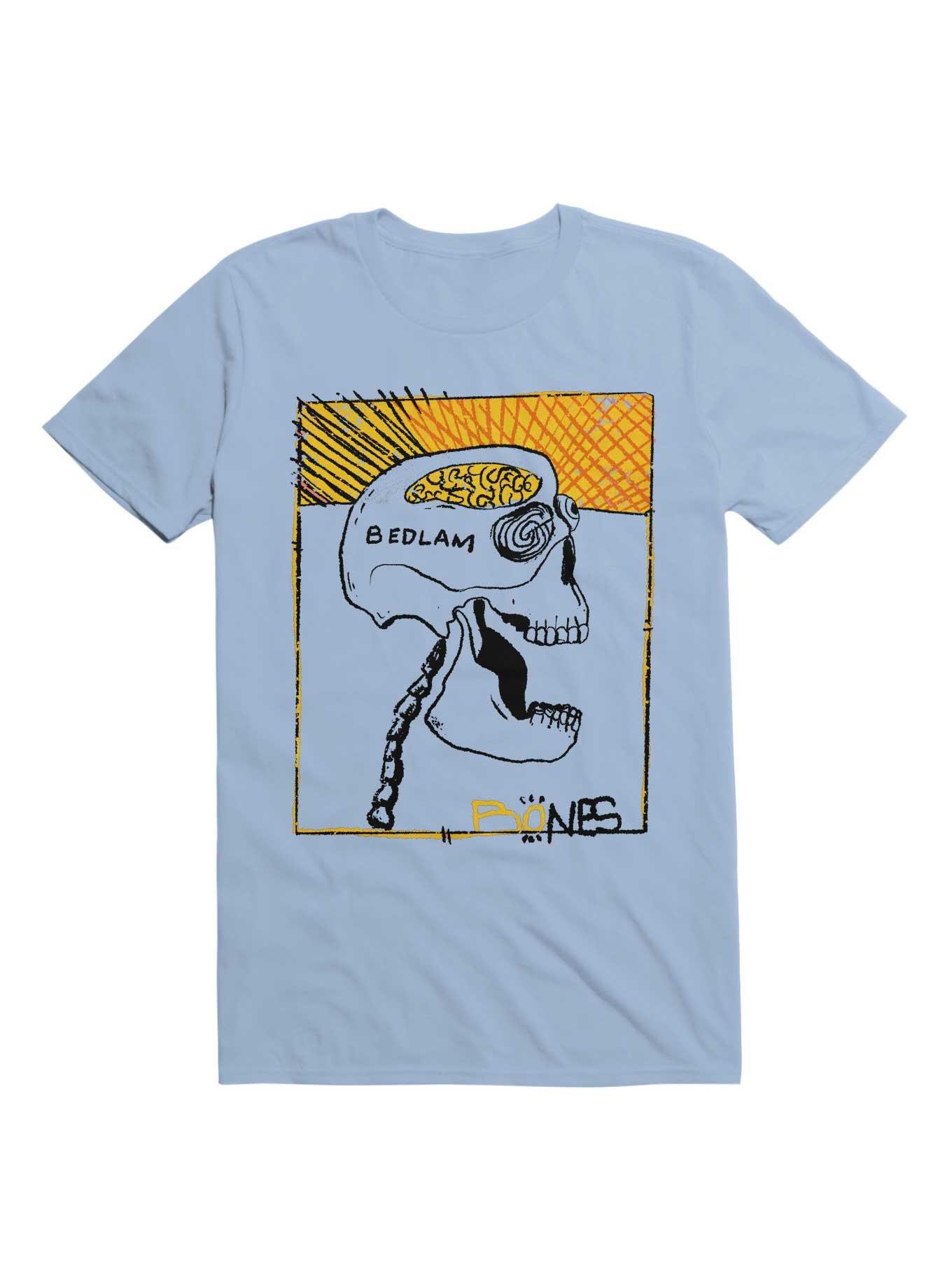 Bedlam Bones Brain T-Shirt, LIGHT BLUE, hi-res