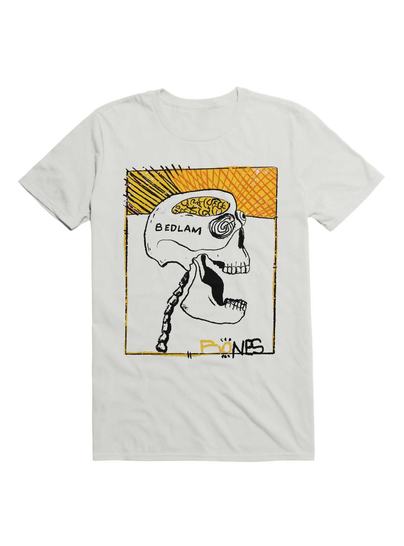 Bedlam Bones Brain T-Shirt, WHITE, hi-res