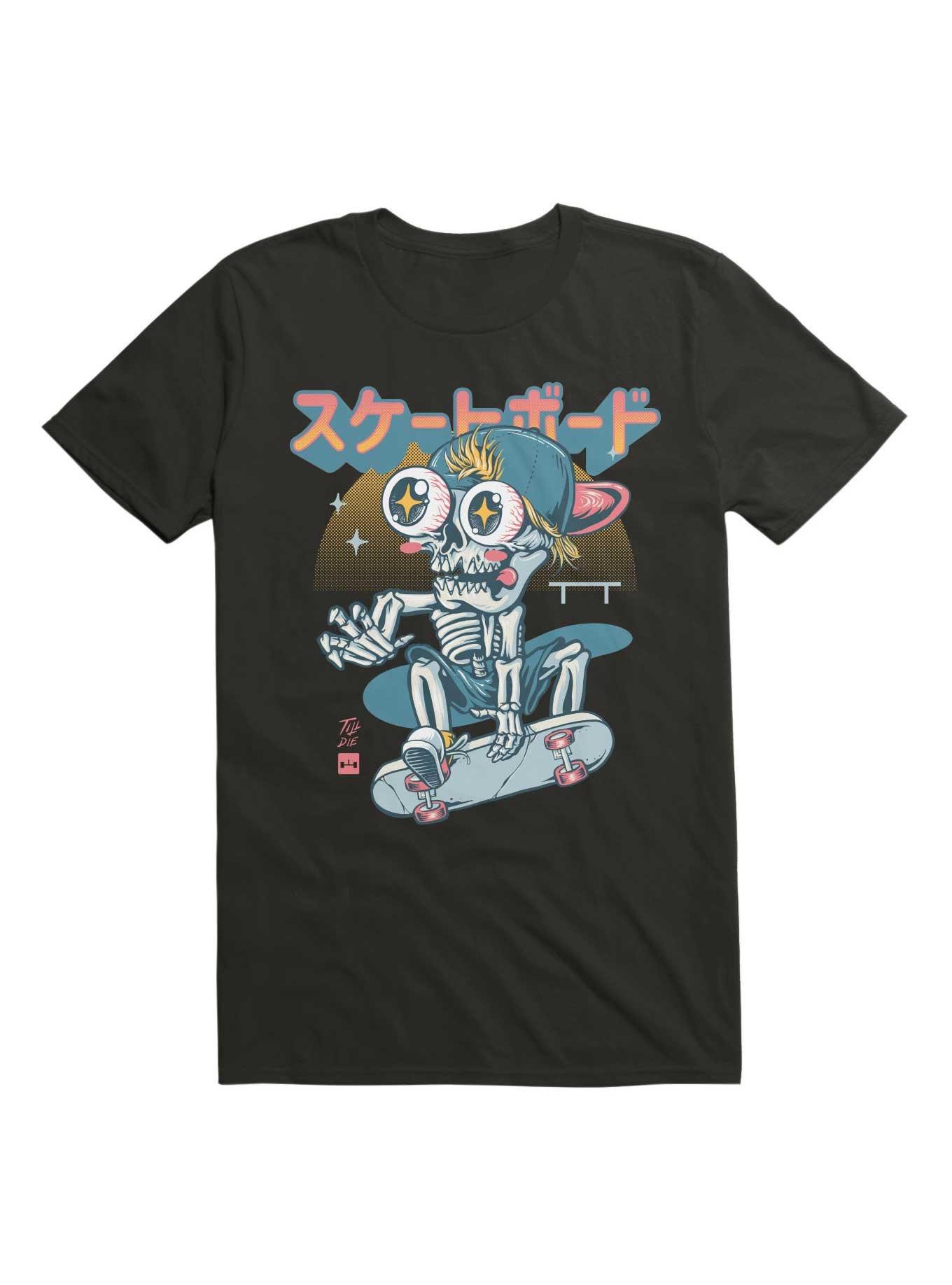 Kawaii Skateboarder T-Shirt, BLACK, hi-res