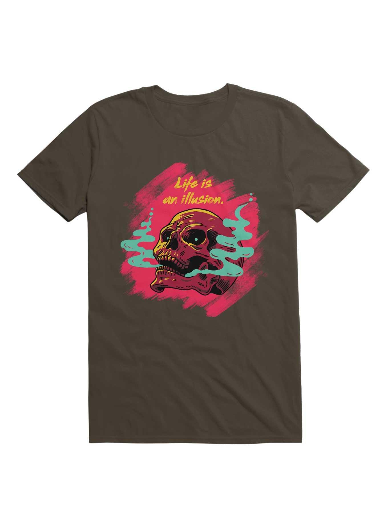 Life Is An Illusion T-Shirt, DARK CHOCOLATE, hi-res