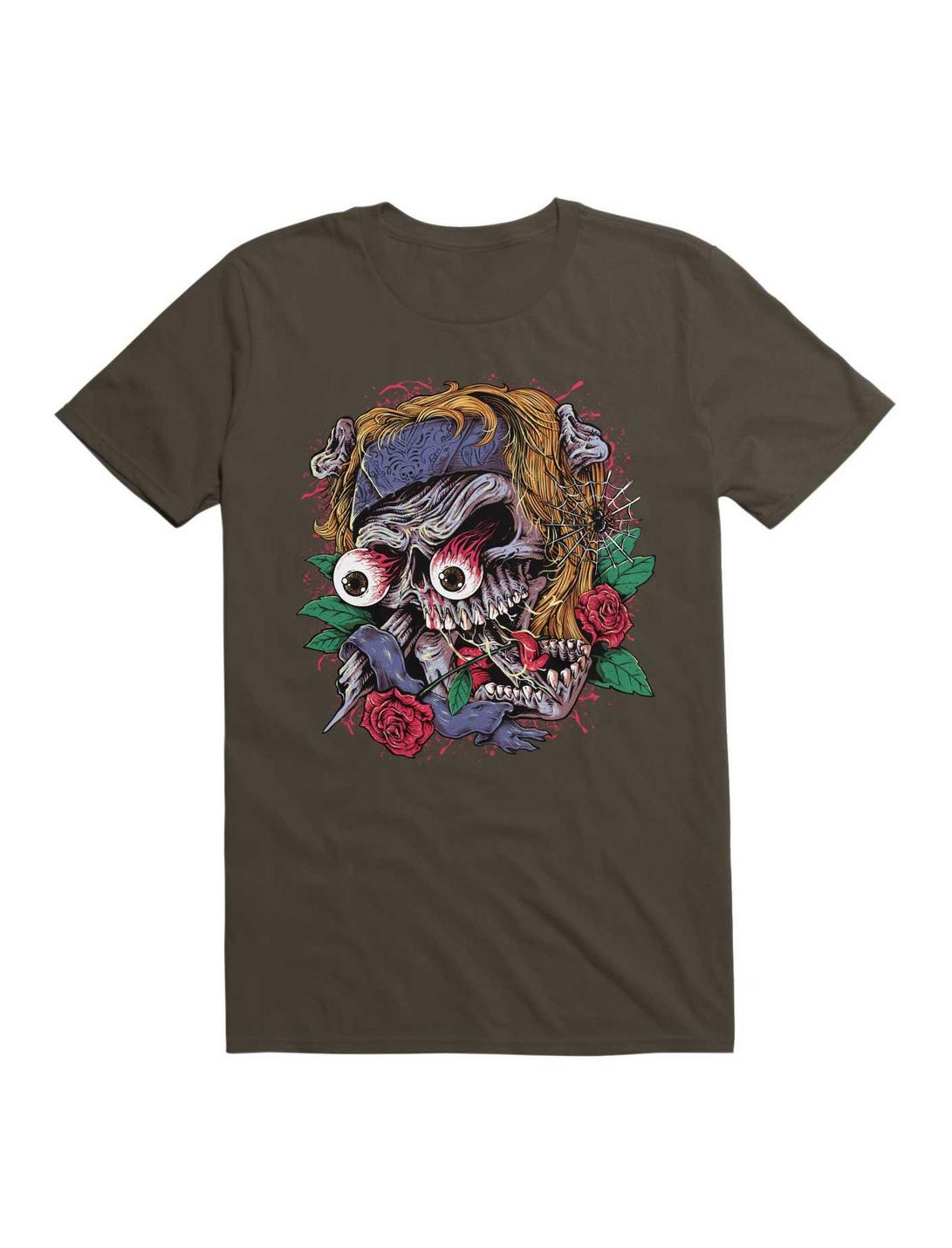 Rock Skull T-Shirt, DARK CHOCOLATE, hi-res