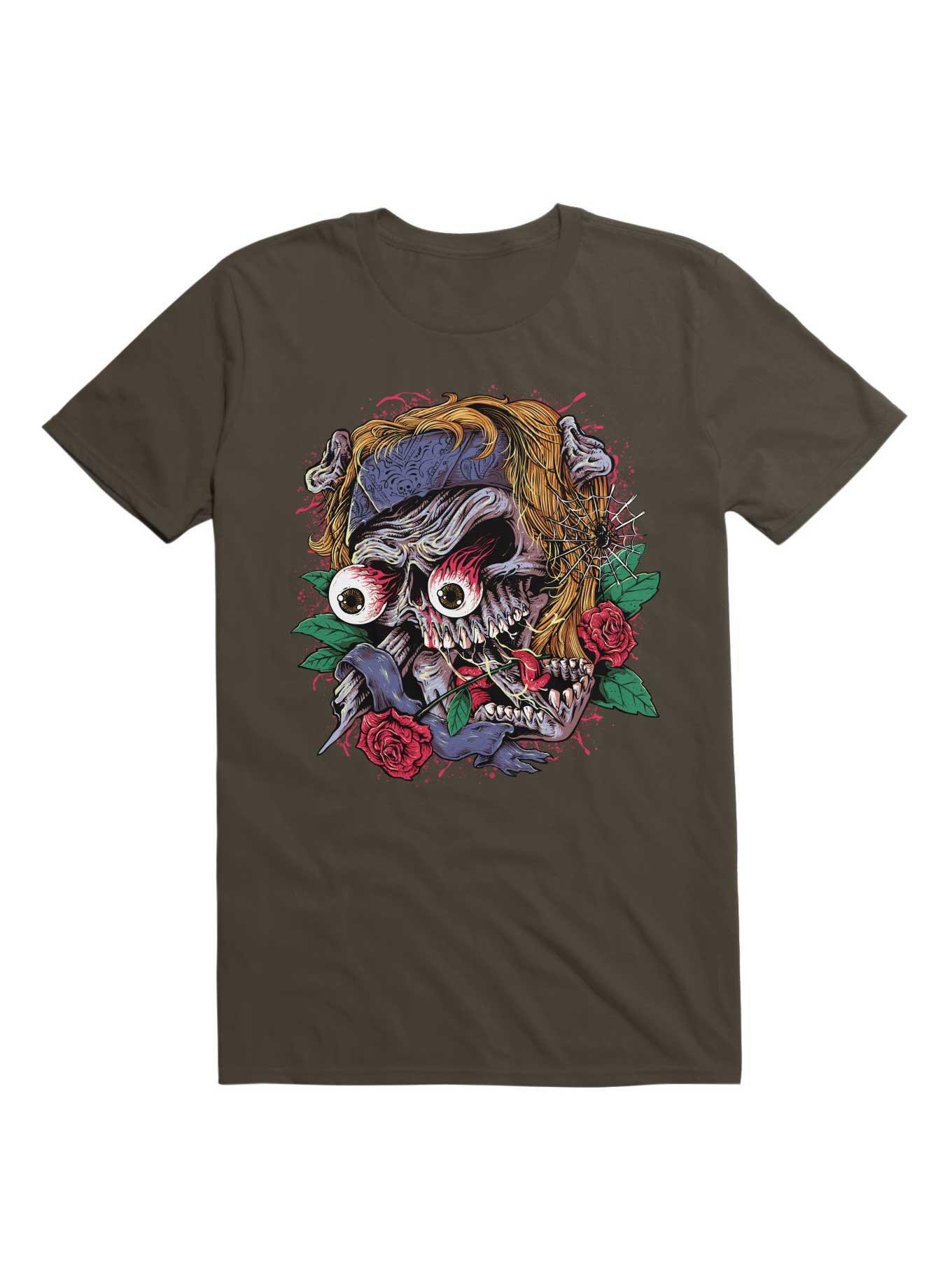 Rock Skull T-Shirt, DARK CHOCOLATE, hi-res