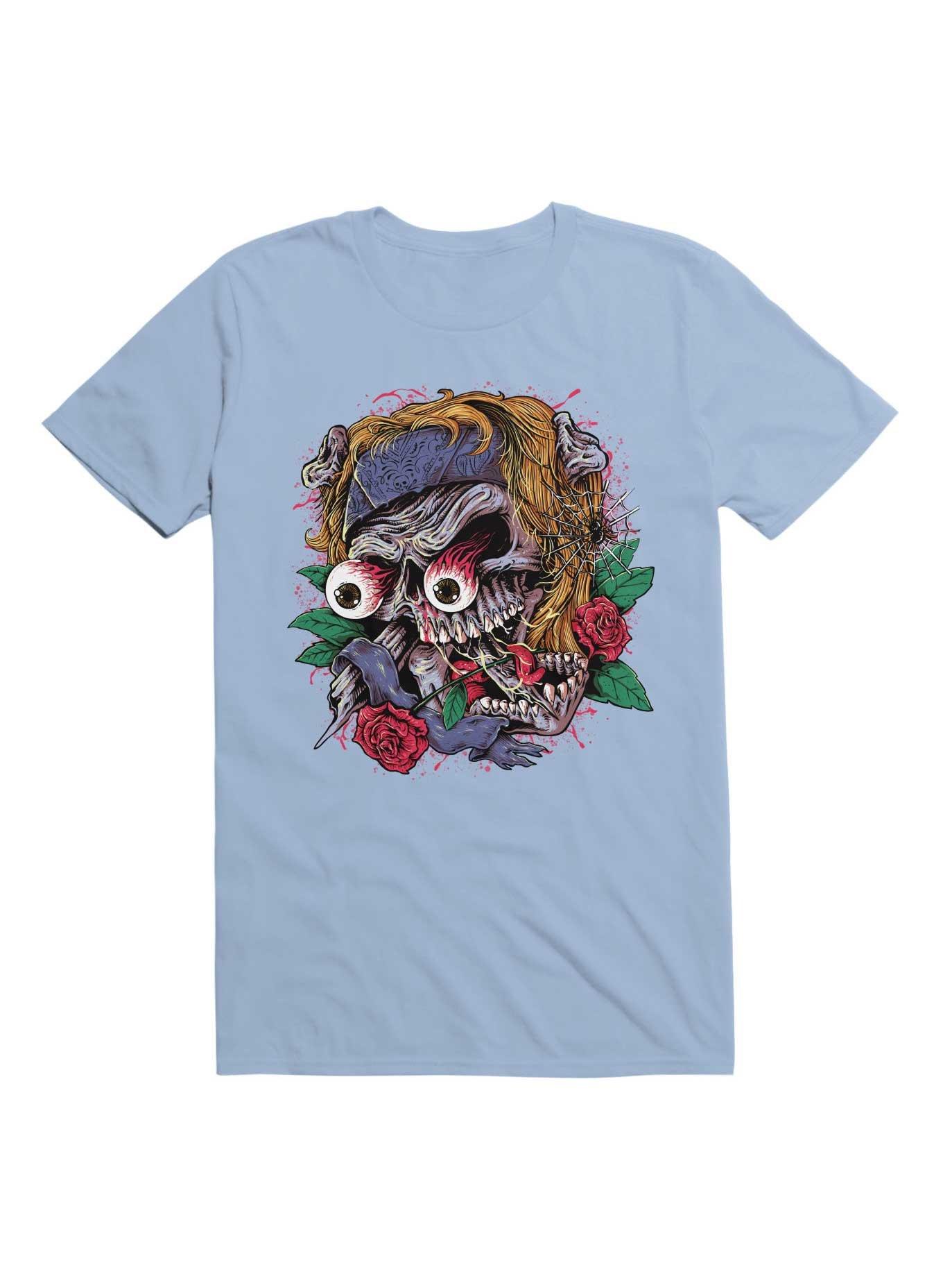 Rock Skull T-Shirt, LIGHT BLUE, hi-res