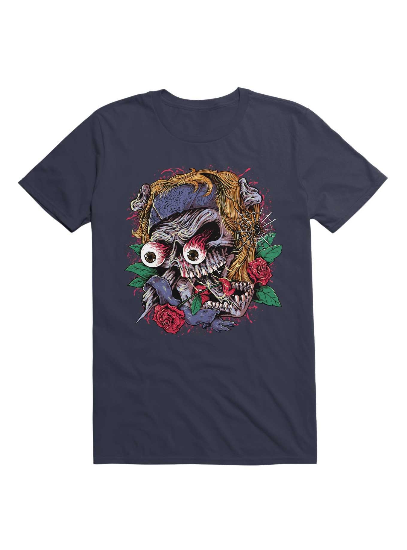 Rock Skull T-Shirt, NAVY, hi-res