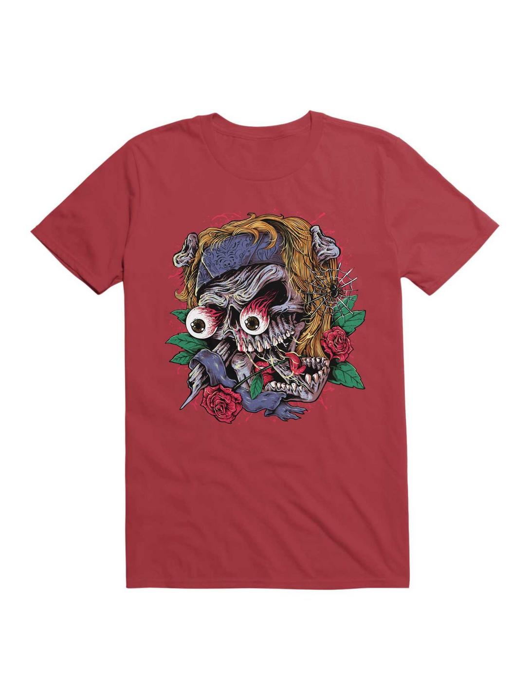 Rock Skull T-Shirt, RED, hi-res