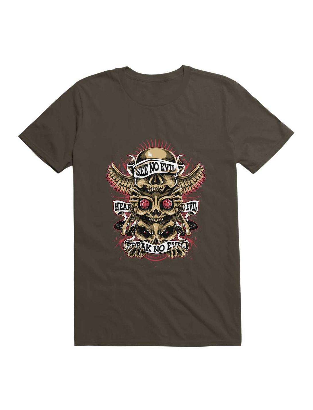 Skull Totem T-Shirt, DARK CHOCOLATE, hi-res