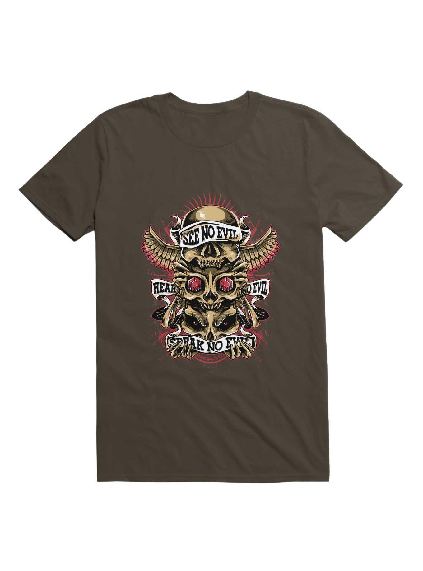 Skull Totem T-Shirt, DARK CHOCOLATE, hi-res
