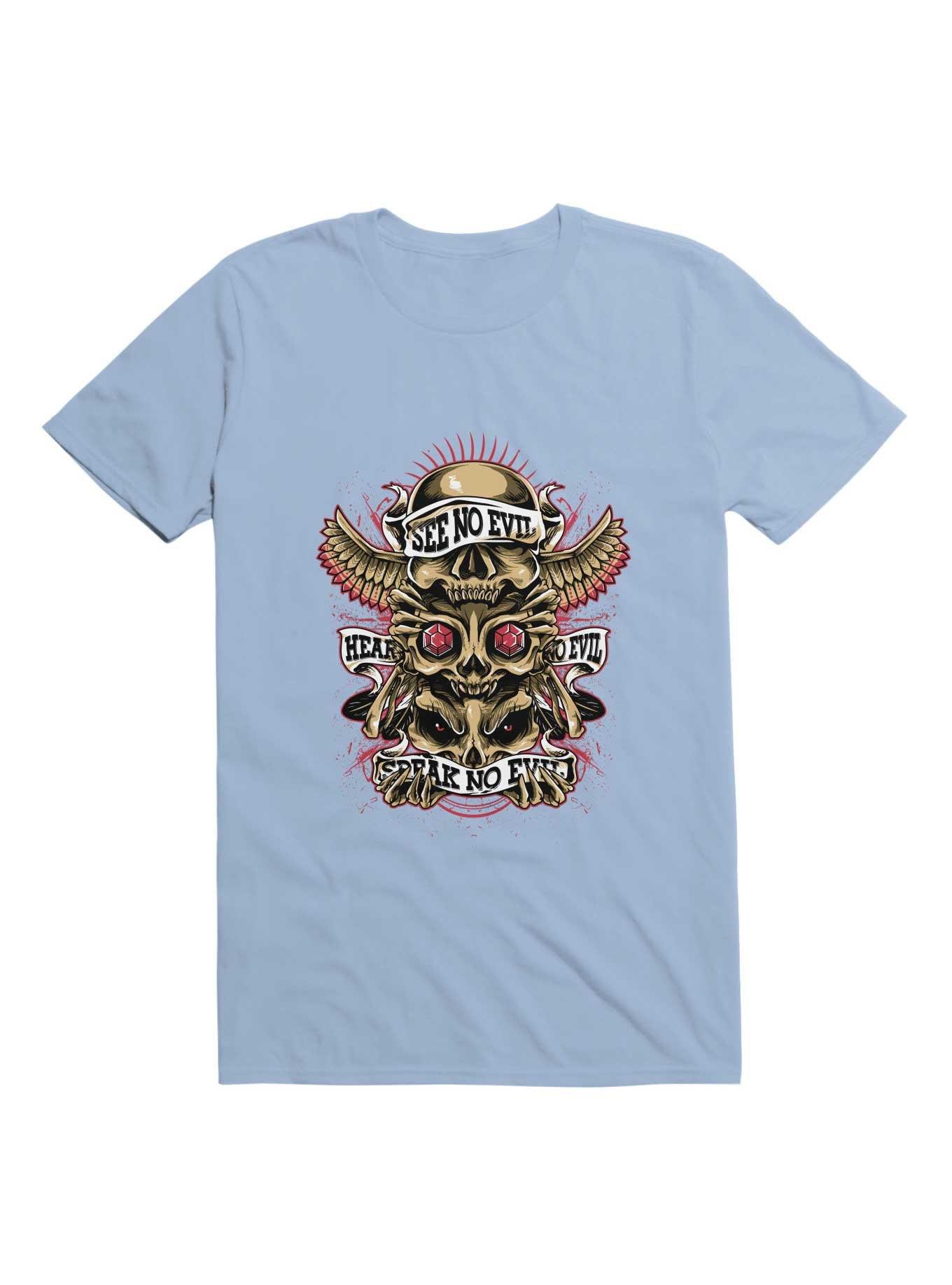 Skull Totem T-Shirt, LIGHT BLUE, hi-res