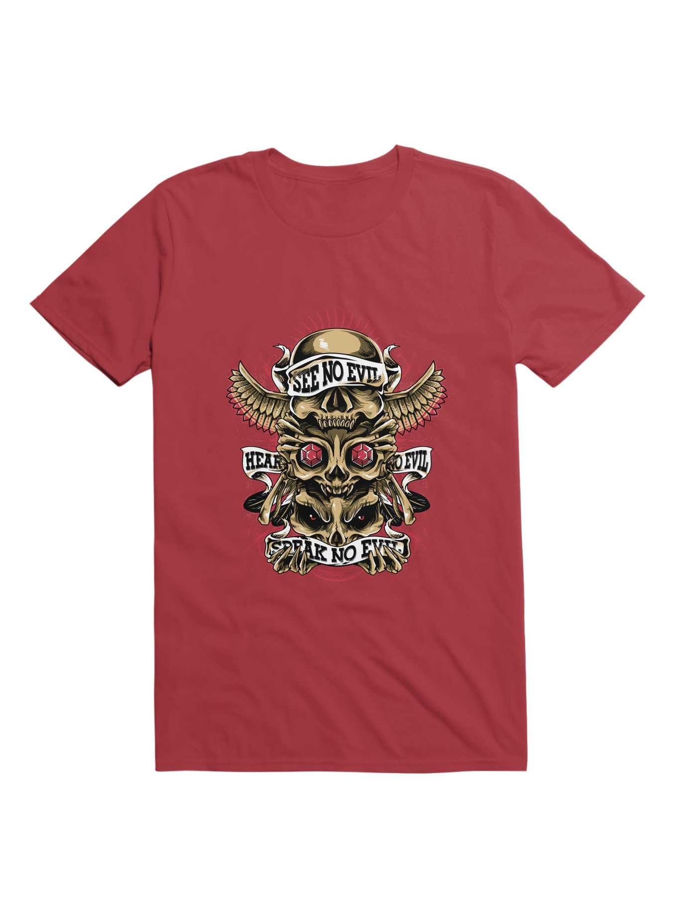 Skull Totem T-Shirt, RED, hi-res