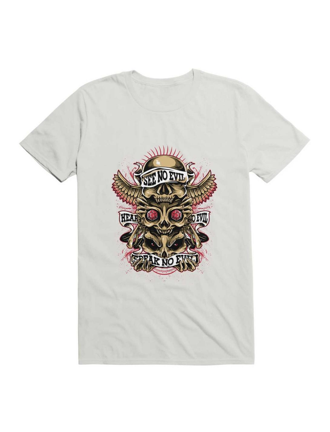 Skull Totem T-Shirt, WHITE, hi-res