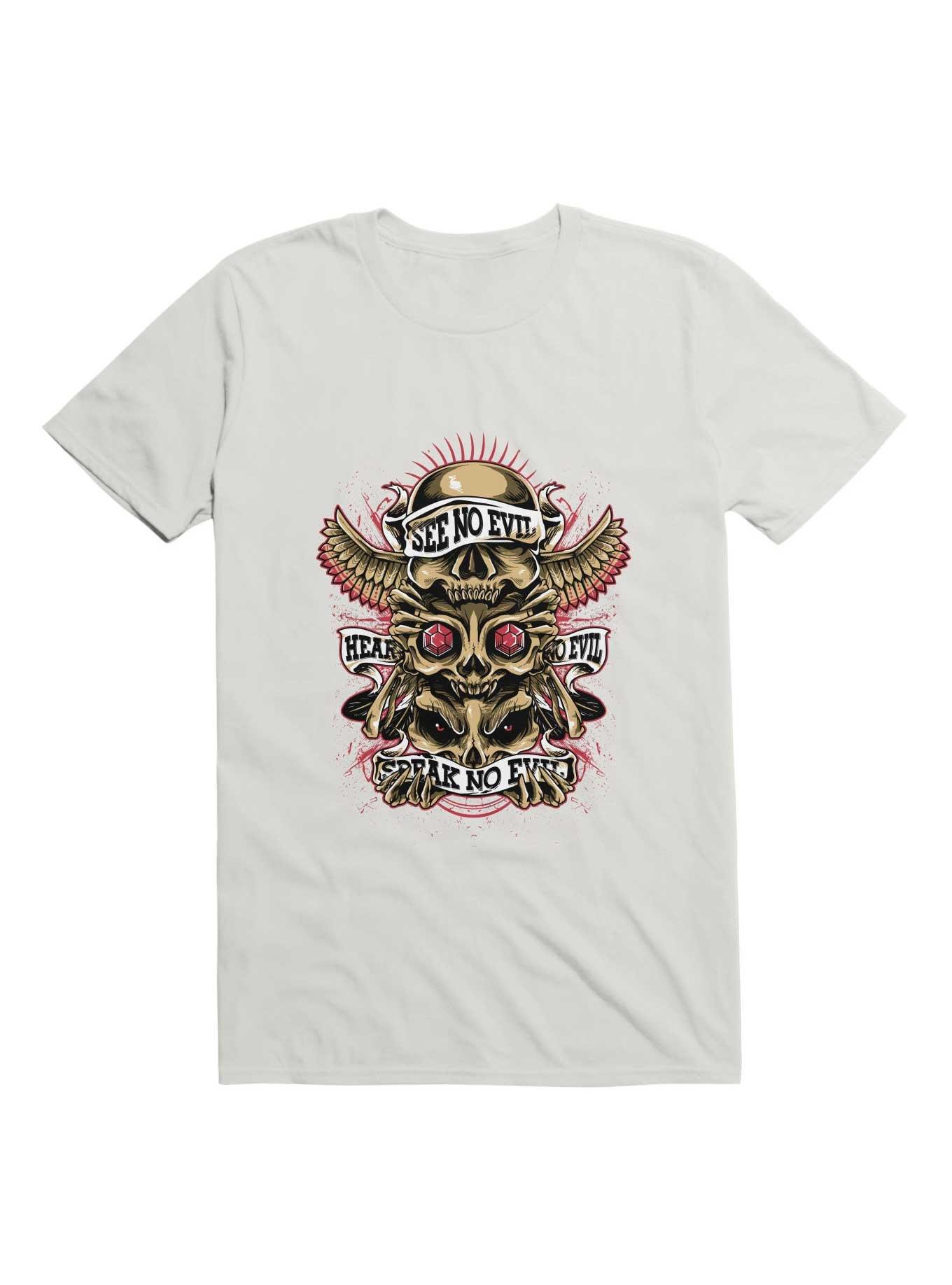 Skull Totem T-Shirt, WHITE, hi-res