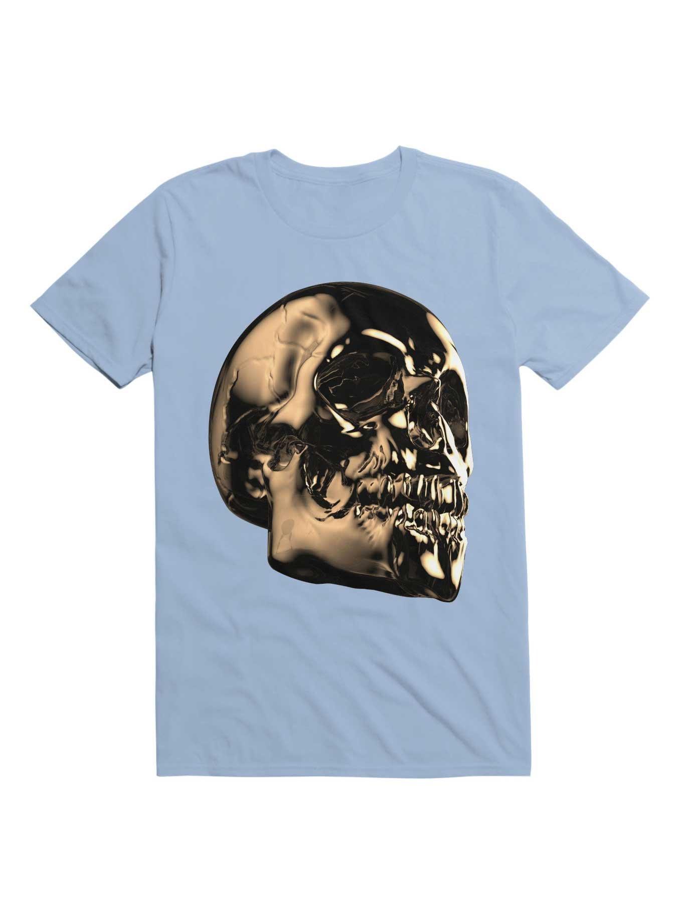 The Golden Skull For The Dark But Loud In You T-Shirt, LIGHT BLUE, hi-res