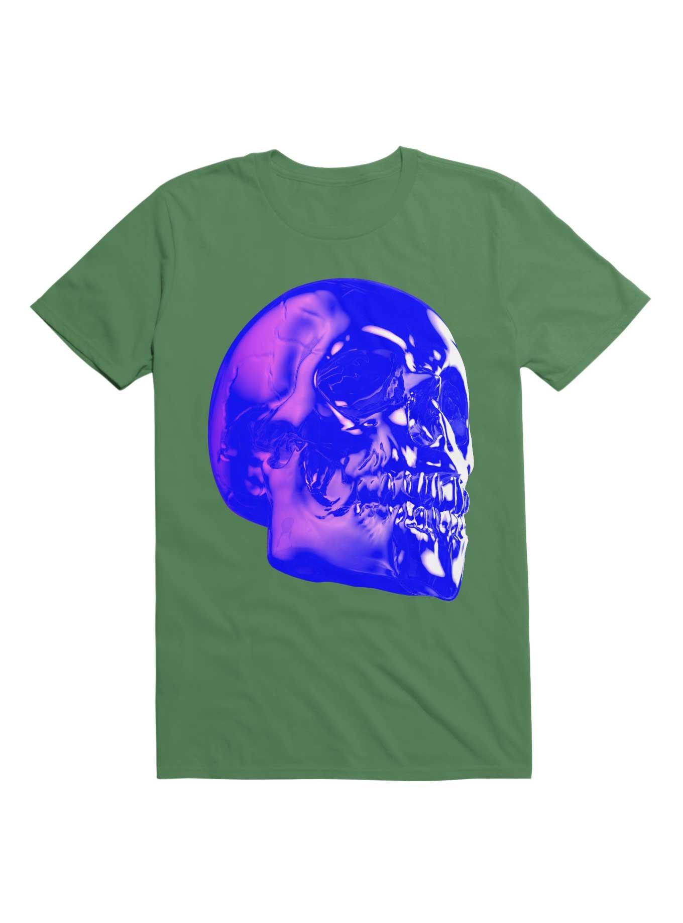 Skull Horror Synthwave Undead Skull 3D T-Shirt, IRISH GREEN, hi-res