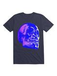 Skull Horror Synthwave Undead Skull 3D T-Shirt, NAVY, hi-res