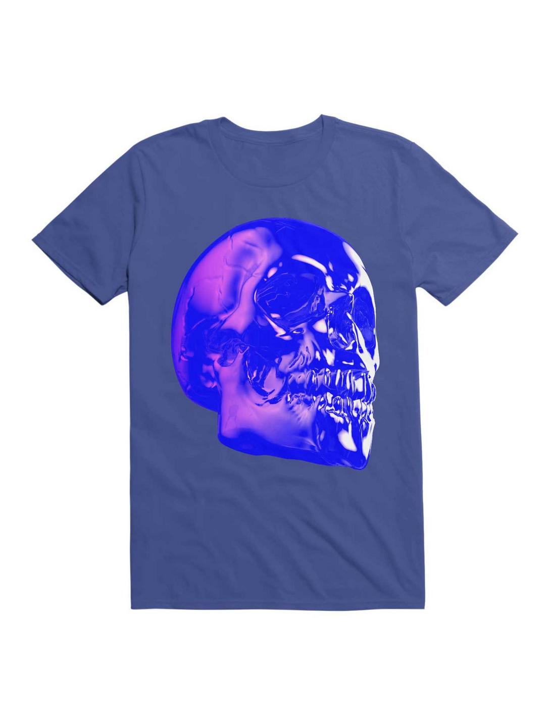 Skull Horror Synthwave Undead Skull 3D T-Shirt, ROYAL, hi-res