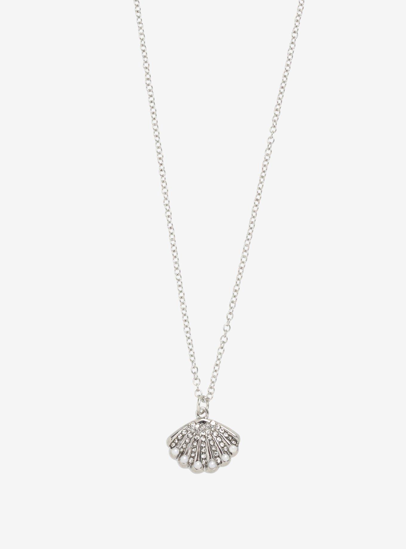 Disney The Little Mermaid Bejeweled Shell Necklace, , hi-res